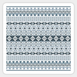 Aztec Stylized Pattern Gray-Blues & White Sticker